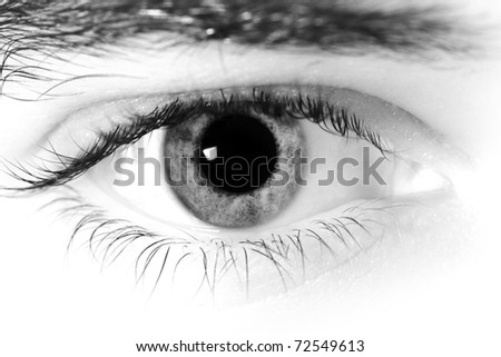 Close up of a mans eyes.