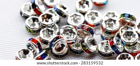Colorful crystal beads for bracelets jewellery - macro photo