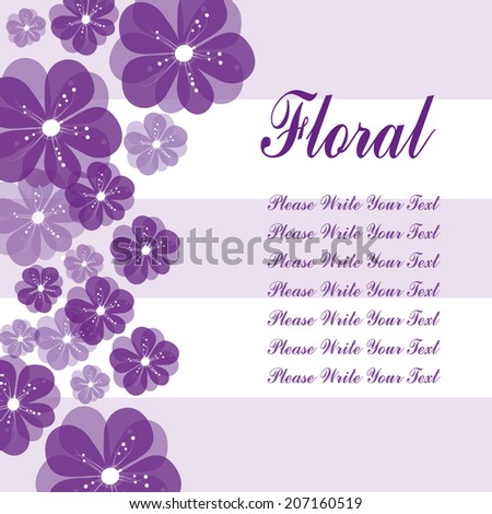 vector flower Purple card