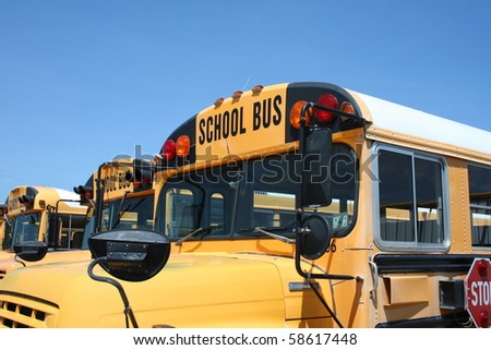 A close up of the front of a school bus
