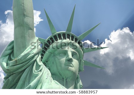 the statue of liberty face. statue of liberty face close