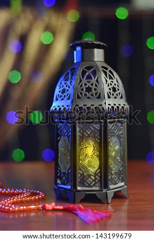 Ramadan lantern and rosary
