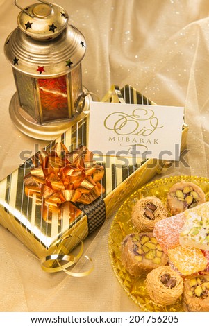 Eid festival gift set up with 