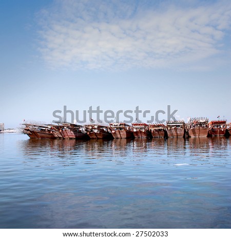 Row of arabic boats
