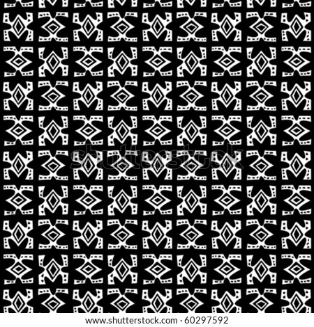 stock vector Tribal art Seamless b w vector pattern