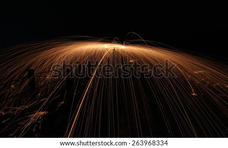 Steel wool firework