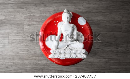 Illumination of Buddha - Peaceful mind - in a red circle