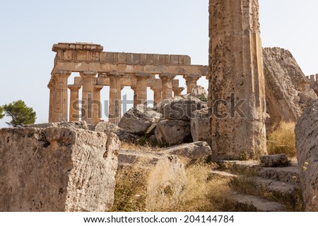 Ruins of the temple of Selinunte, Travel and Tourism in Sicily, Italy