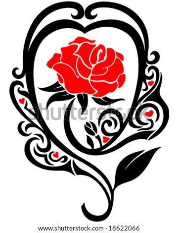 stock vector a decorative tattoo of a rose