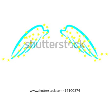 clip art angel wings. stock vector : blue angel