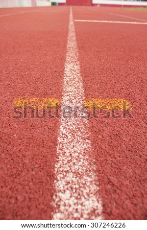 Running track with line on texture