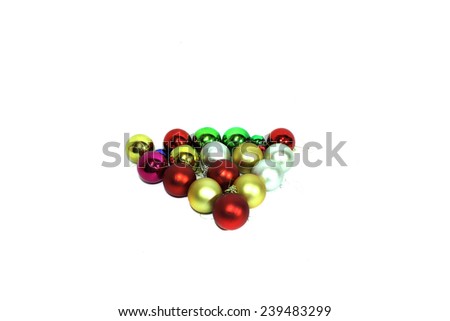Christmas balls. Isolated object on white background.