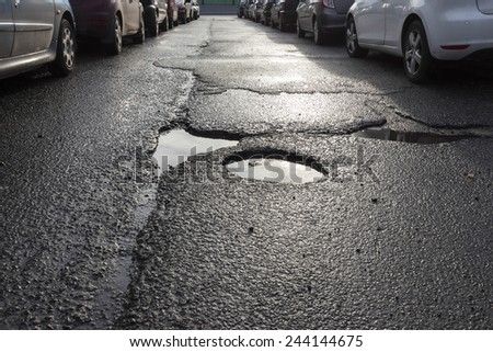 A hole in the road