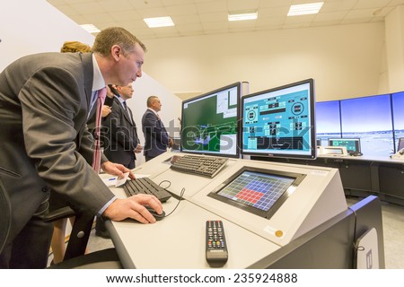 Sofia, Bulgaria - December 2, 2014: Air Traffic Controllers at the \