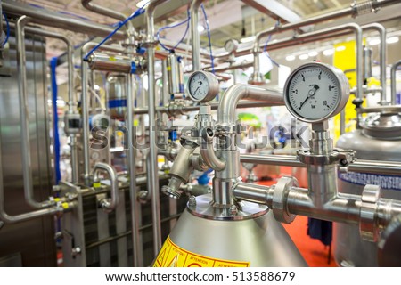 Milk pasteurization system is shown at a food and drink exhibition. Heat Treatments. Pasteurization is a process that kills microbes in food and drink, such as milk, juice, canned food, and others.