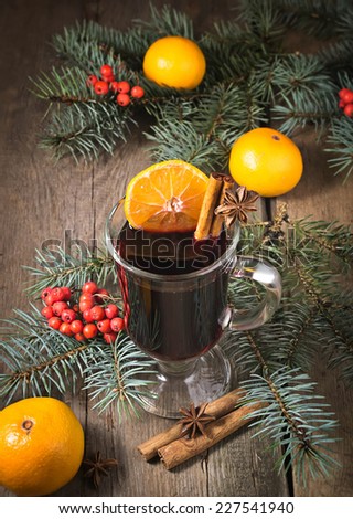 Hot mulled wine, winter warming drink