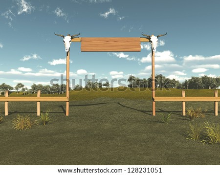 Entrance to a cattle ranch