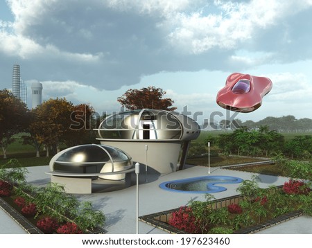 Futuristic suburban home