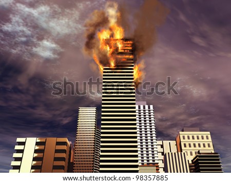 building on fire