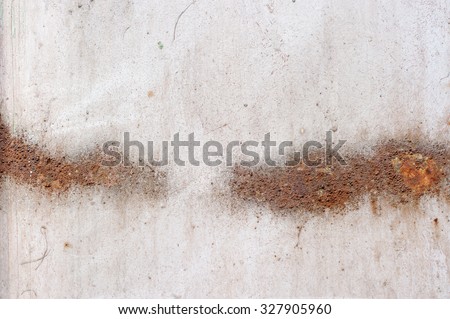 Background of old rusty white painted metal with scratches. Grunge texture.