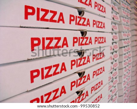 Stack of pizza boxes