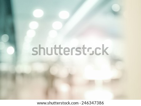 Blurred supermarket store background with circle bokeh light.