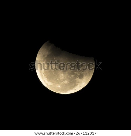 Total Lunar Eclipse 2015 on dark sky.
