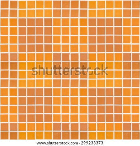 Seamless orange square tile texture of wall and floor, tile interior of bathroom, pool, kitchen.