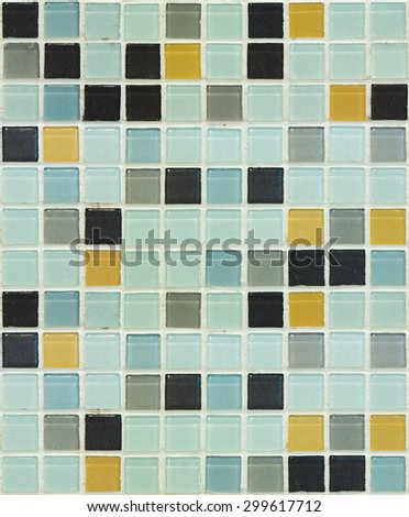 Old square tile texture of wall and floor, tile interior of bathroom, pool, kitchen.