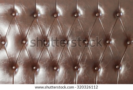 Old luxury background of classic shabby leather texture of a couch with leather buttons.