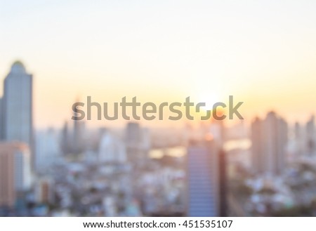 Blur big city. Town Glow Bokeh Flare Soft Pastel Sepia Gold Blue Sun Plan Hope Dawn Urban Asia New Road Style Hotel Dark Nature Place Office Cloud Resort Aerial Horizon Image Research Banner Ecology