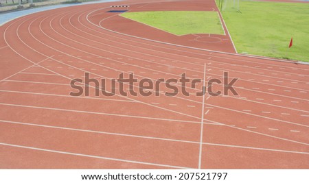 athletics Track Lane made with orange rubber