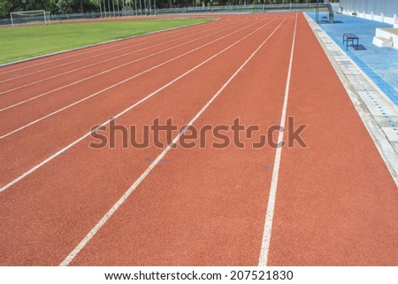 athletics Track Lane made with orange rubber