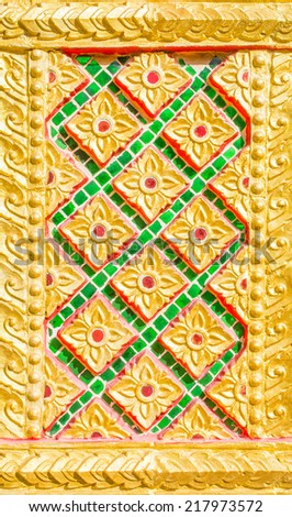 Thai temple wall flower back ground image.