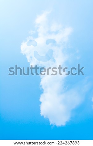 happy white cloud and blue sky background image.
