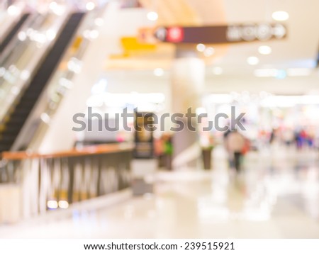 image of  escalators at the modern shopping mall.