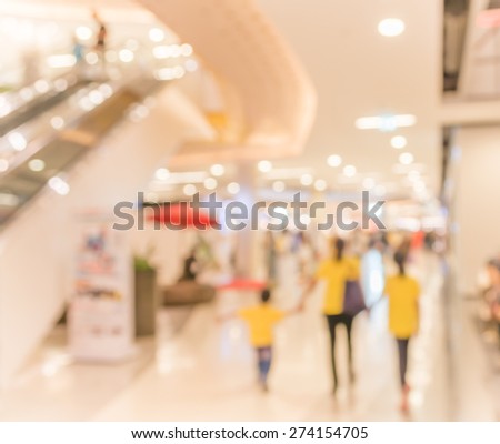 blurred image of shopping mall and people for background usage.