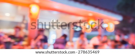 Blurred background image of  Customer at japan restaurant blur background with bokeh