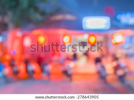Blurred background image of  Customer at japan restaurant blur background with bokeh.