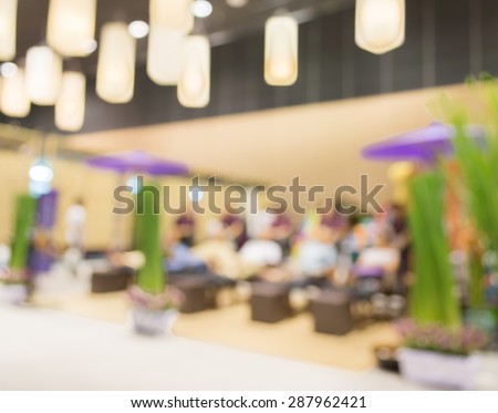 blur image of people  in spa environment for background usage.
