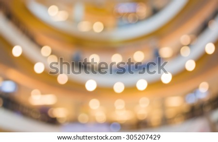 image of big retail Shop Blurred background with bokeh.