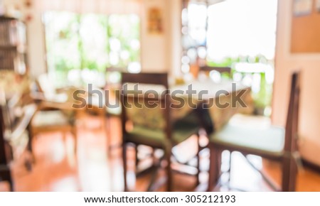 blur image of coffee shop with bokeh on day time for background usage.