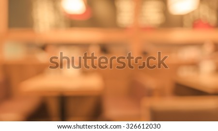 Blurred background image of Customer at japan restaurant with vintage tone .