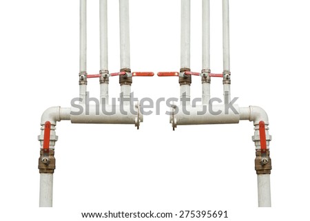 Water distribution white pipes and valves control