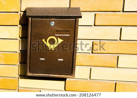 brick wall background, post office