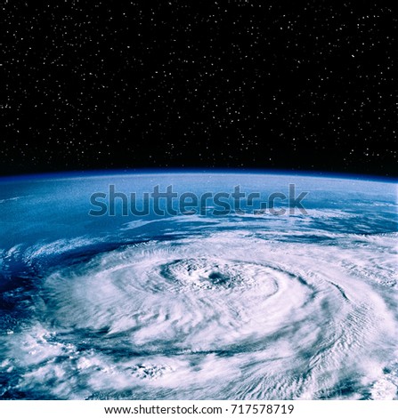 Hurricane on earth from space. On earth. The elements of this image furnished y NASA.