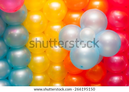 Colorful balloons in the party was organized as a backdrop for photographs.