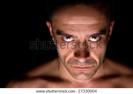 stock photo Striking portrait of a male with piercing expressive eyes