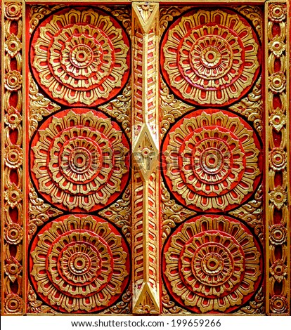 A pattern on the wall of a buddhist temple