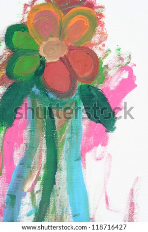 drawn flower on canvas as background